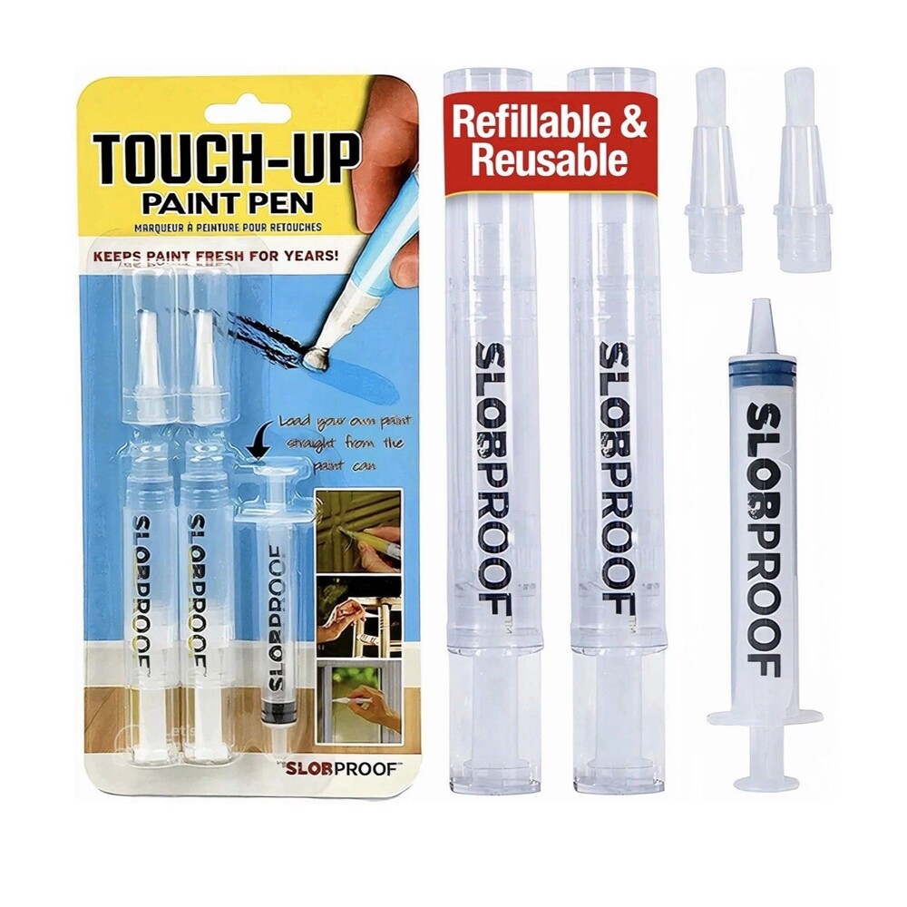 Slobproof Touch-Up Paint Pen Refillable Paint Brush Pens **NEW** 3 Pack